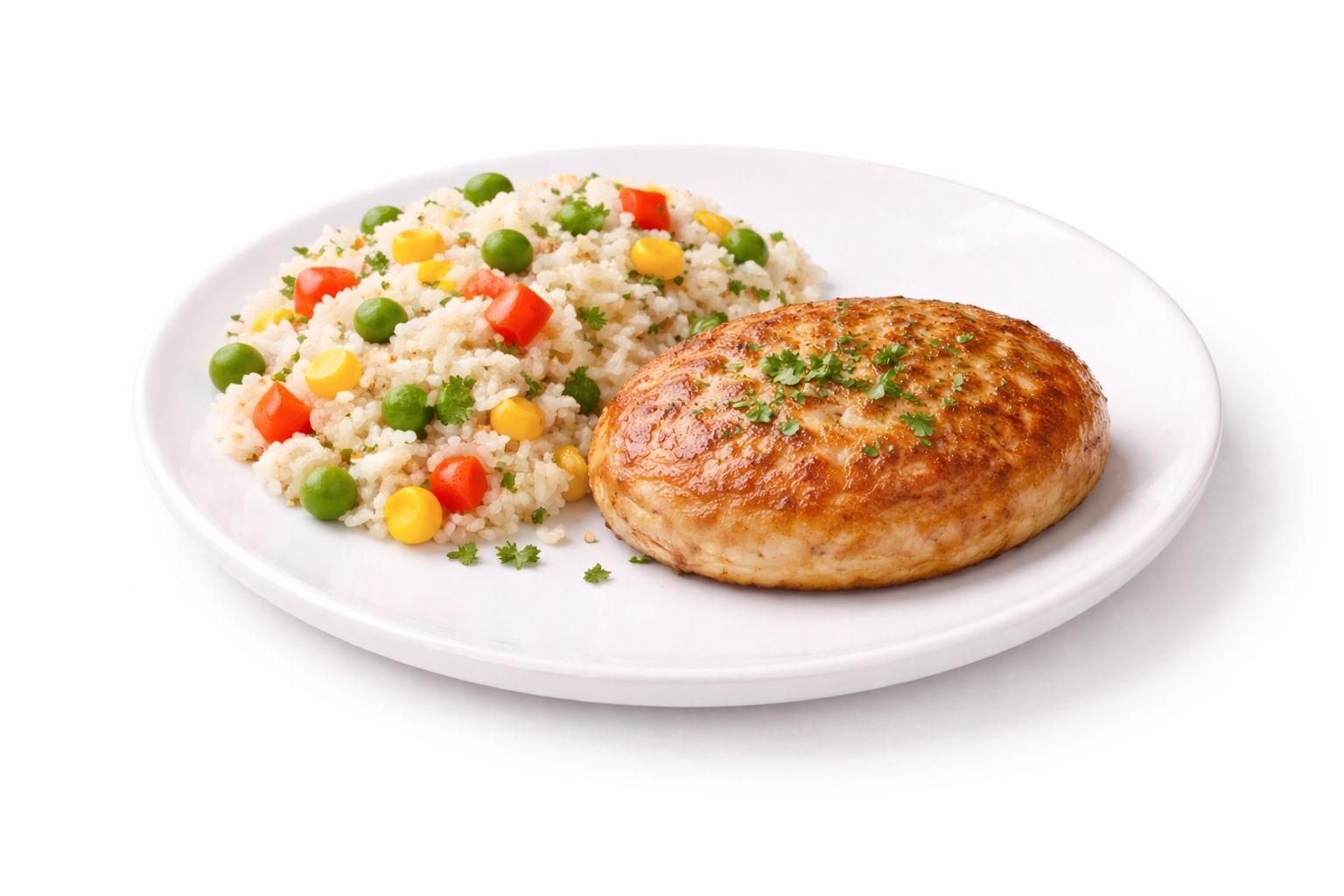 Котлеты куриные с рисом и овощами