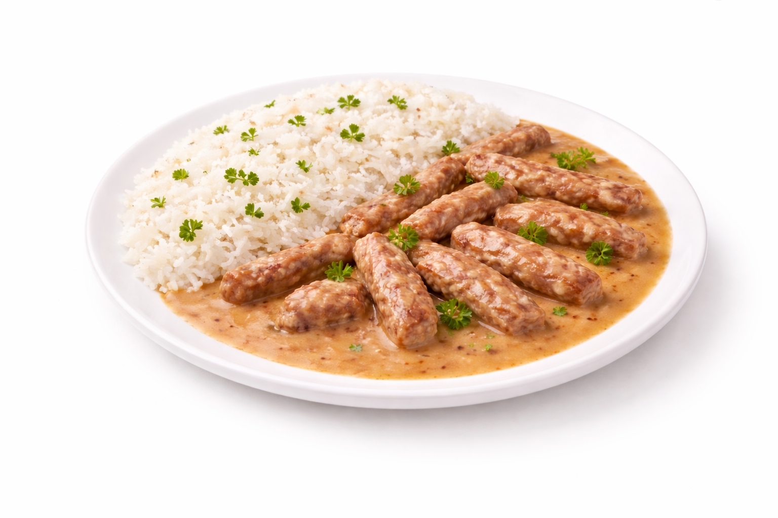 Печень по-строгановски с рисом