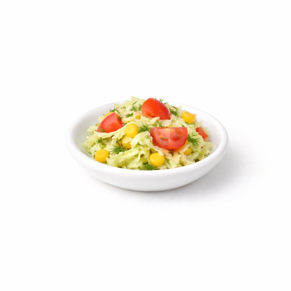 Салат с пекинской капустой, кукурузой и помидорами