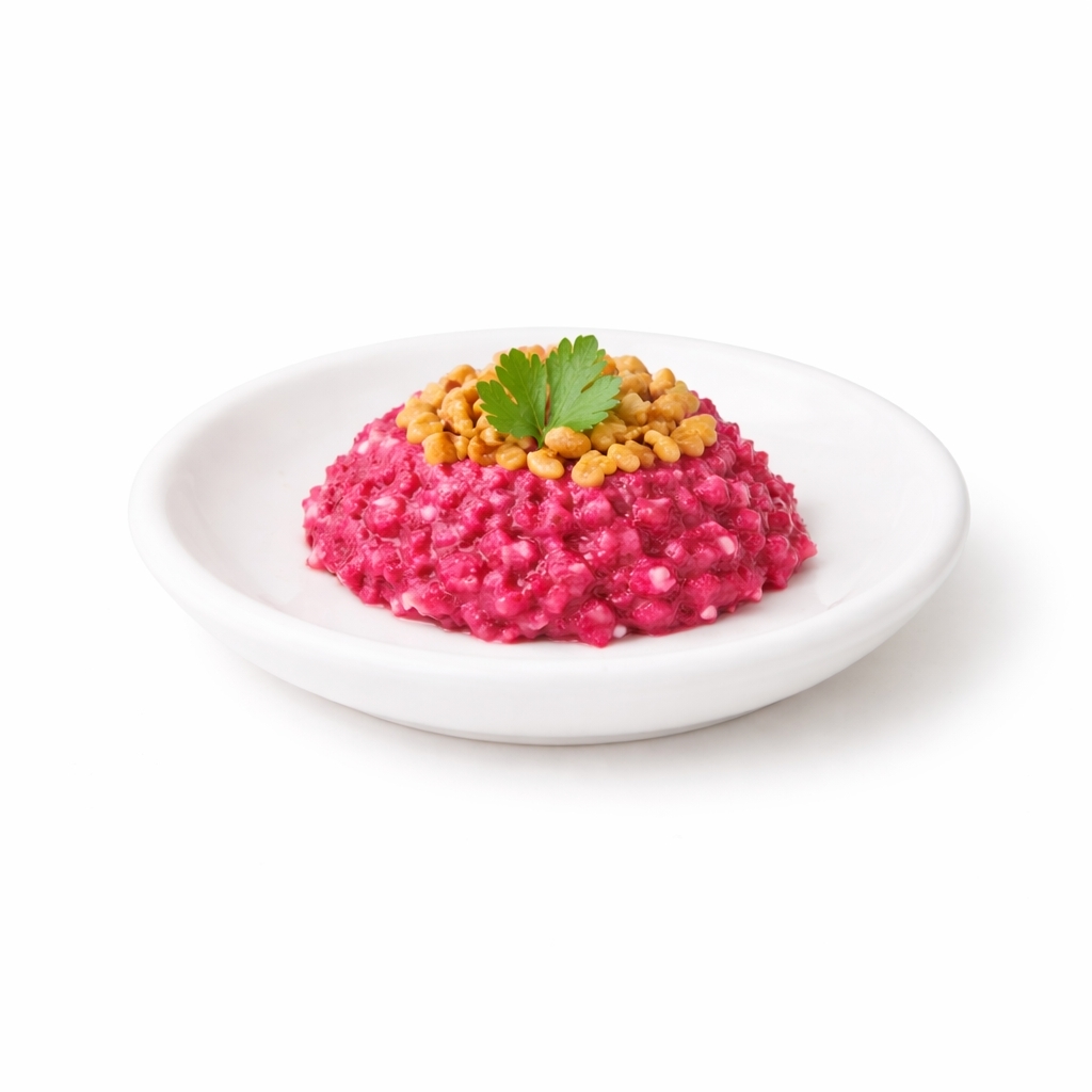 Свекла с грецким орехом, чесноком и майонезом